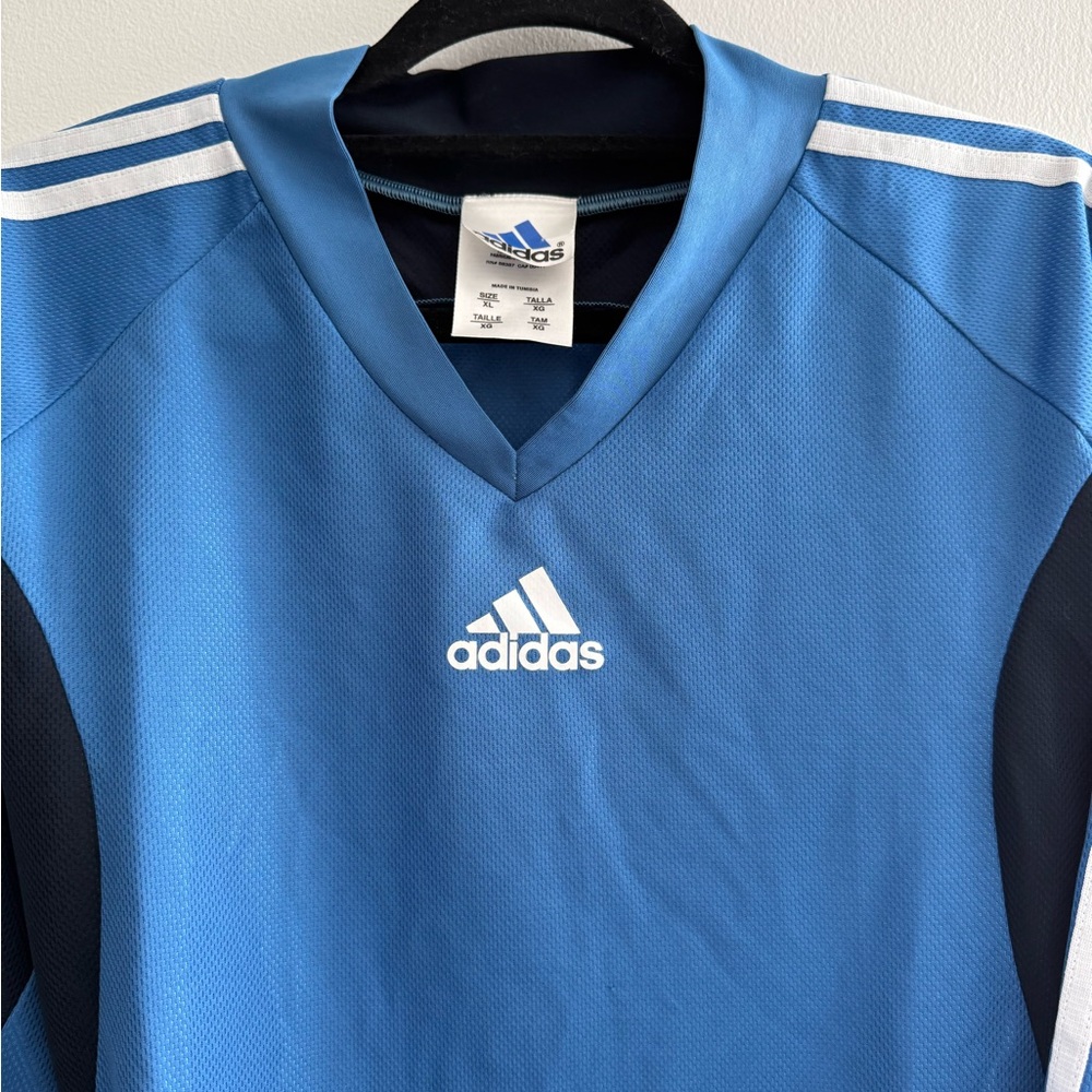 Adidas Men Blue White Black LongSleeve Goal Keeper Goalie Soccer Jersey Shirt XL - Picture 7 of 10